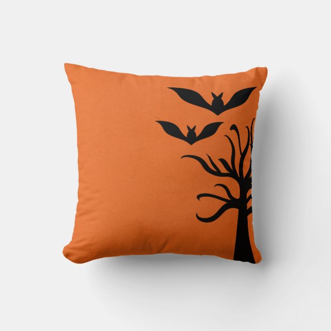Eerie Bats Halloween Pillow, Oranje Kussen (Voorkant)