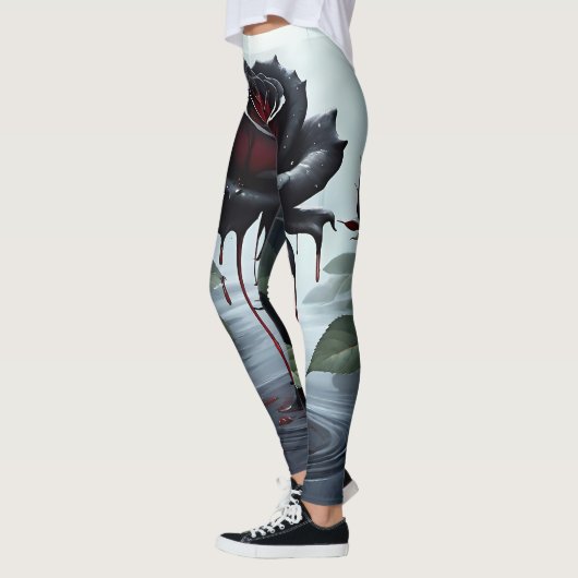 Eerie black rose white leggings (Links)