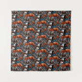 Eerie Cat Skulls Halloween Wandkleed (Voorkant)