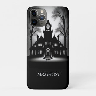 Eerie Gothic Mansion Silhouette iPhone 11 Pro Hoesje