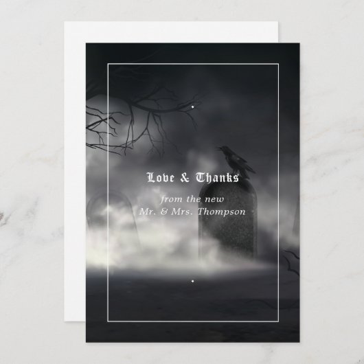 Eerie Gothic Wedding Bedankkaart (Voorkant / Achterkant)