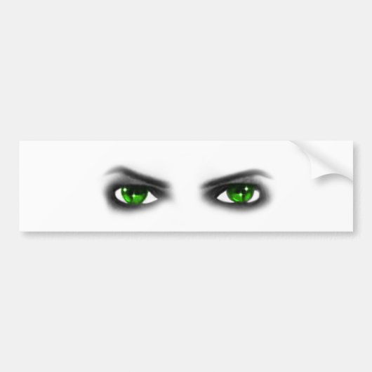 Eerie Green Eyes Bumpersticker (Voorkant)
