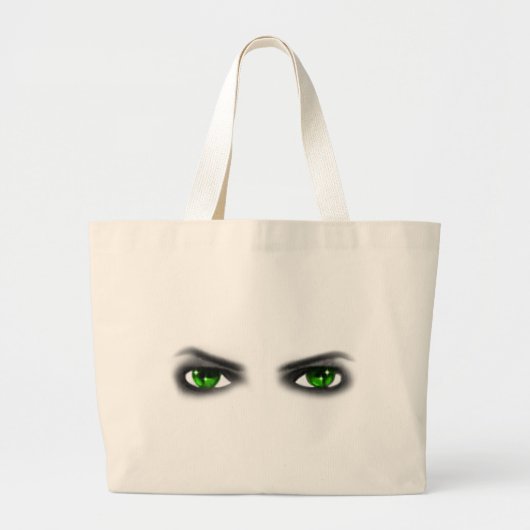 Eerie Green Eyes Grote Tote Bag (Voorkant)
