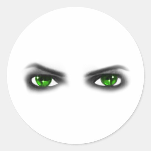 Eerie Green Eyes Ronde Sticker (Voorkant)