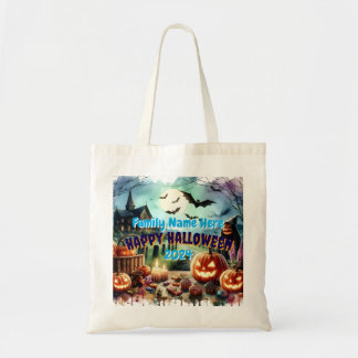 Eerie Halloween Night Waterverf Tote Bag