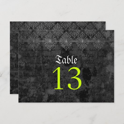 Eerie Halloween Trouwtafel Nummer Kaart (Voorkant / Achterkant)