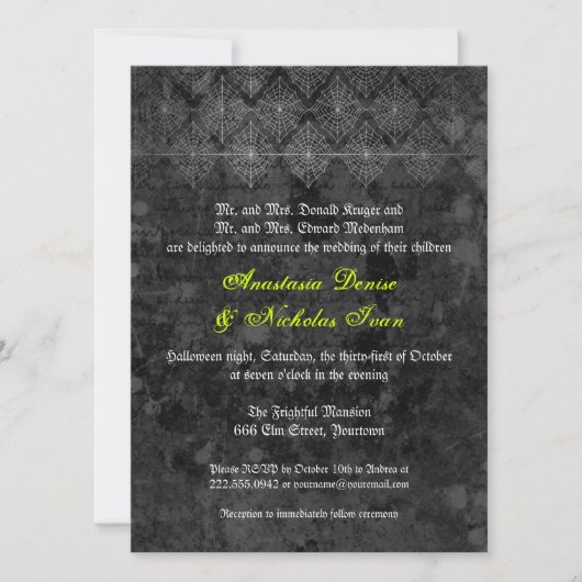 Eerie Halloween Wedding-uitnodiging Kaart (Voorkant)