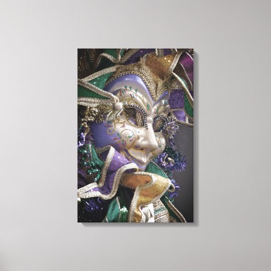 Eerie Mardi Gras Mask Canvas Afdruk (Voorkant)