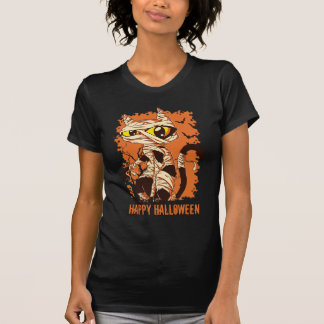 Eerie Mummy Cat Happy Halloween T-shirt