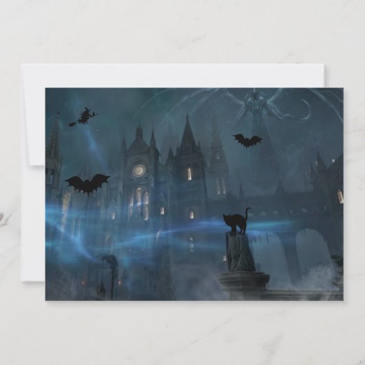 Eerie Night Halloween Party Invitation Kaart (Achterkant)