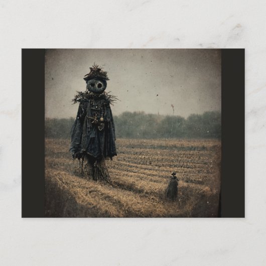 Eerie Scarecrow Feestdagenkaart (Voorkant)