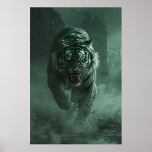 Eerie Tiger Zombies Personificatie Poster