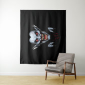 Eerie Vampire Face Tapestry Wandkleed (In situ)