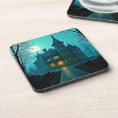 Eerie Victoriaans Mansion Moonlight Bier Onderzetter (Linkerzijde)