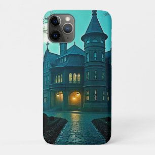 Eerie Victoriaans Mansion Moonlight iPhone 11 Pro Hoesje