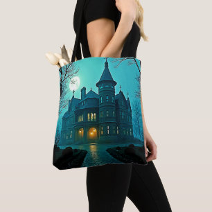 Eerie Victoriaans Mansion Moonlight Draagtas