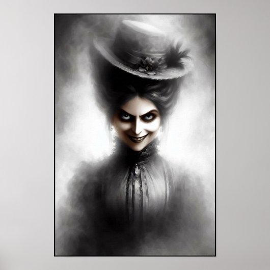 Eerie Victorian Era Portrait Art Poster (Voorkant)