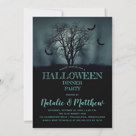 Eeriersstructuur | Katten Night Halloween Dinner P Kaart (Voorkant)