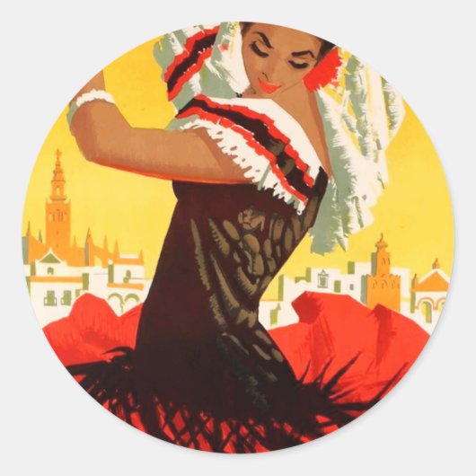 Eerlijk Poster Sevilla april 1959 Ronde Sticker (Voorkant)