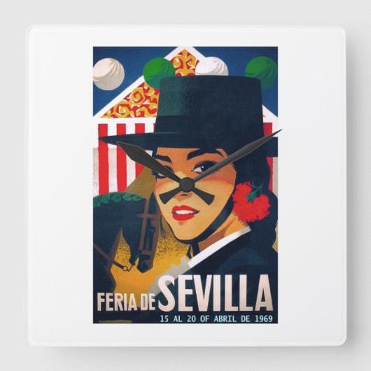 Eerlijk Poster Sevilla april 1969 Vierkante Klok (Voorkant)