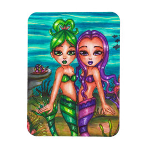 Eerlijk sprookje van Mermaid Twin Sisters Fantasy Magneet