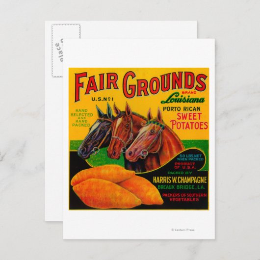 Eerlijke redenen Yam LabelBreaux Bridge, LA Briefkaart (Voorkant / Achterkant)