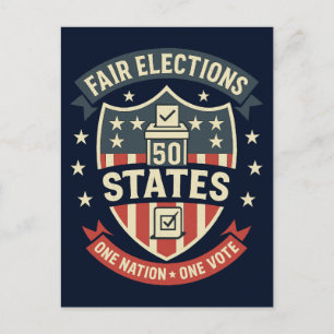 Eerlijke verkiezingen One Nation One Vote Design Feestdagenkaart