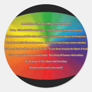 Eerlijkheid Prayer Ronde Sticker