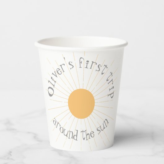 Eerst de zon omdraaien, Birthday boho Papieren Bekers (Voorkant)