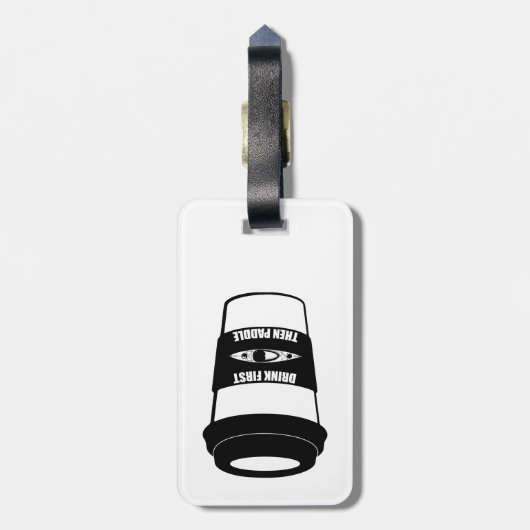 Eerst Drink en daarna peddel Bagagelabel (Achterkant verticaal)