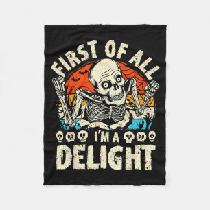 Eerst een leuk griezelige skelet Halloween grap Fleece Deken