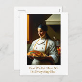 Eerst eten we - Briefkaart (Voorkant / Achterkant)