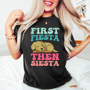 Eerst Fiesta dan Siesta Grappige slapende pup T-shirt