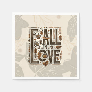 EERST IN DE HERFST VERLIEFD Herfst Verloving Feest Servet