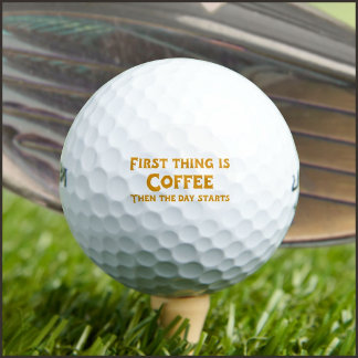 Eerst is er koffie (in geel) golfballen