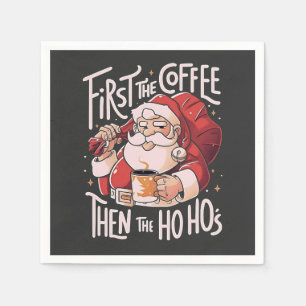 Eerst koffie, dan de Ho Hos Kerstman Servet