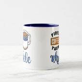 Eerst koffie dan ukulele muziekliefhebber tweekleurige koffiemok (Center)