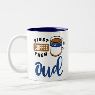 Eerst koffie en daarna Oud Music Lover Tweekleurige Koffiemok