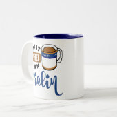 Eerst koffie en daarna Violin Music Lover Tweekleurige Koffiemok (Voorkant links)