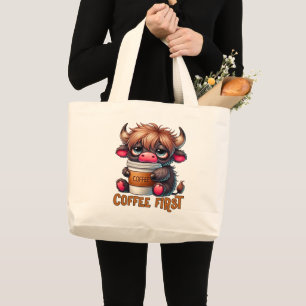 Eerst Koffie Grote Tote Bag