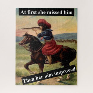 Eerst miste ze hem. Dan werd haar doel verbeterd Legpuzzel