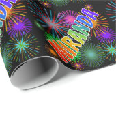 Eerst naam "MIRANDA" + Vuurwerk Cadeaupapier (Rol Hoek)