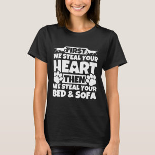 Eerst stelen we je hart-teckel liefdesgeschenken t-shirt
