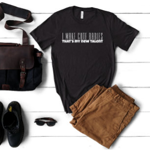 Eerst vaderdag witte letter humor t-shirt