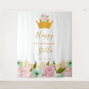 Eerst verjaardagsfeestje prinses wandtapijt achter wandkleed