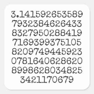 Eerste 100 cijfers van de Sticker van Pi