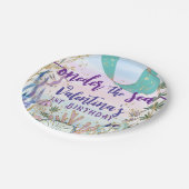 Eerste 1e ONEder het Zee Verjaardag Zeemeermin Gli Papieren Bordje (Gekanteld)