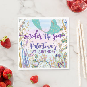 Eerste 1e ONEder het Zee Verjaardag Zeemeermin Gli Servet