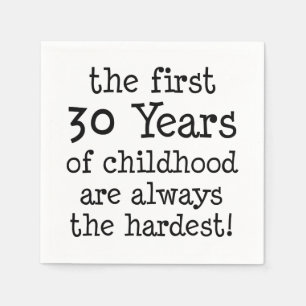 Eerste 30 jaar kindertijd servetten