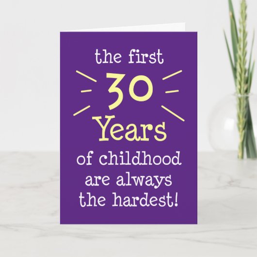 Eerste 30 jaar Wenskaart op kinderleeftijd Kaart (Voorkant)